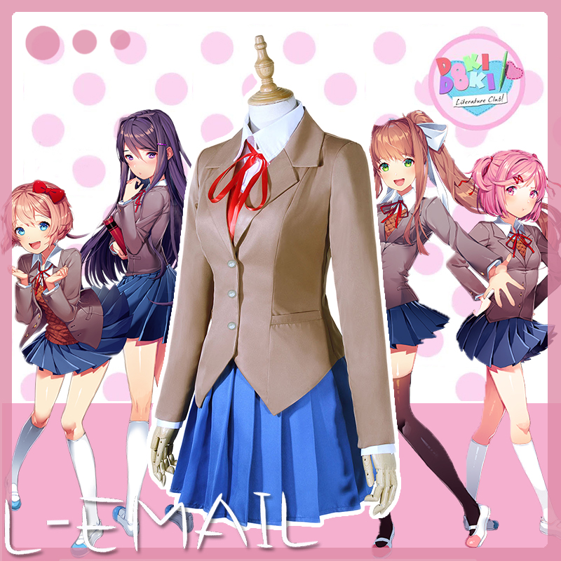 心跳文学部Doki Doki Literature Club 莫妮卡 Monika cos服校服