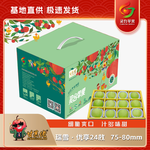 甘果佬 瑞雪苹果优享装24枚75-80mm齐翔果园顺丰包邮甘肃灵台特产