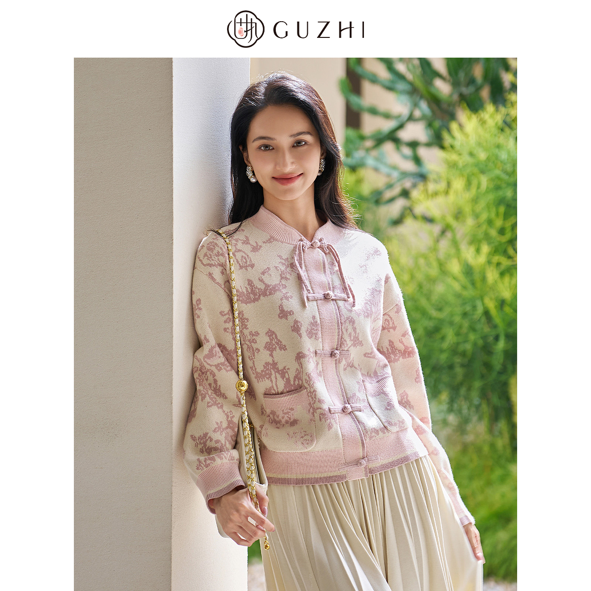 固执立领新中式针织开衫毛衣