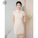 新款 中式 复古立领蕾丝短袖 固执夏季 小个子改良日常短款 旗袍