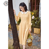 固执秋季 连衣裙51833LQ08529 中长款 新款 学院风减龄娃娃领长袖