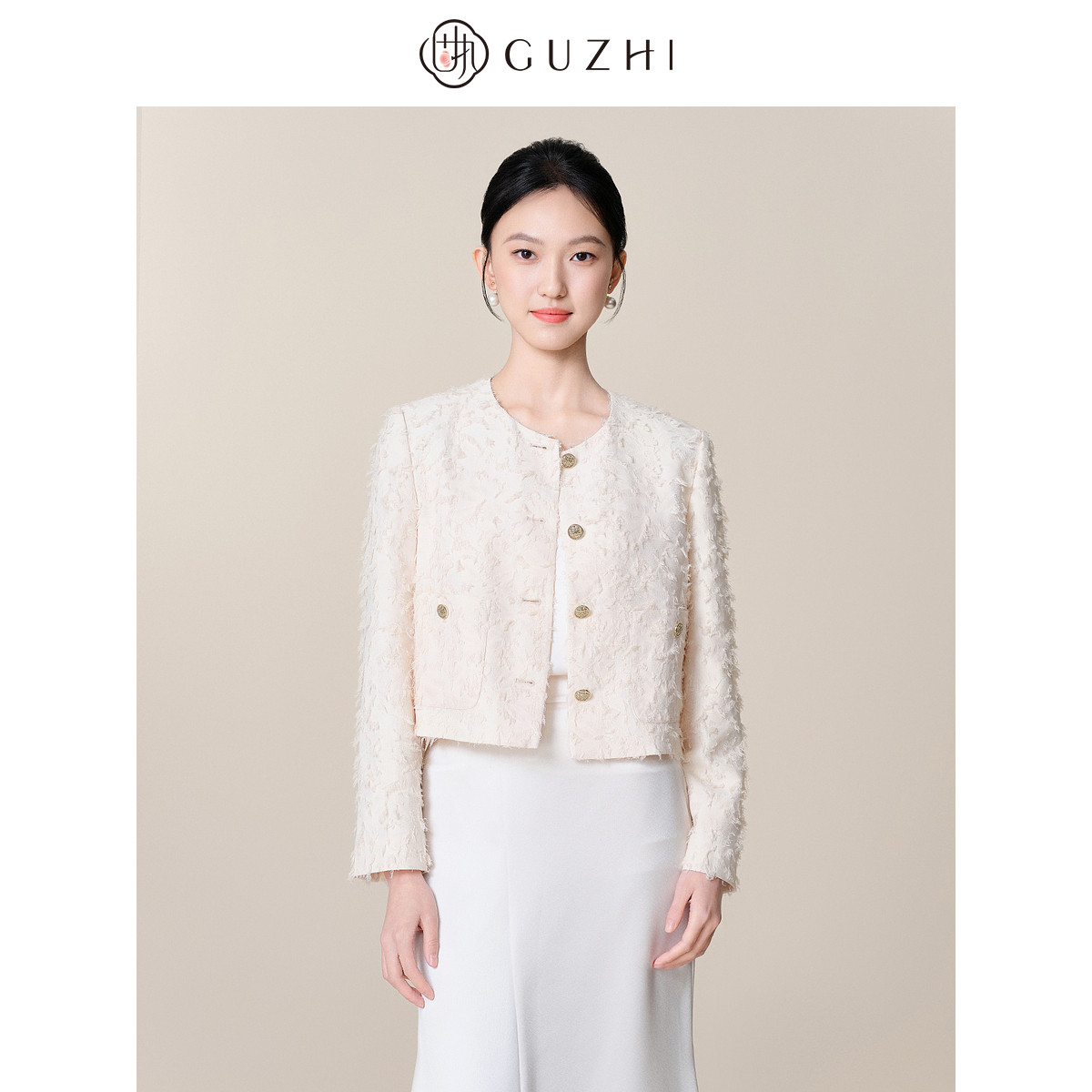 固执2025春季新款法式气质通勤小香风圆领长袖短款纯色外套女上装,女装/女士精品,短外套,淘宝优惠券,粉丝福利购,淘宝优惠卷