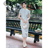 中国风短袖 固执夏季 新款 流苏蕾丝气质旗袍连衣裙42642QP09127