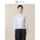 女装 固执春季 上衣 纯色通勤百搭气质立领荷叶长袖 衬衫 新款 法式