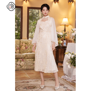 连衣裙80133LQ08305 中国风镂空立领流苏蕾丝长袖 固执秋季 新款