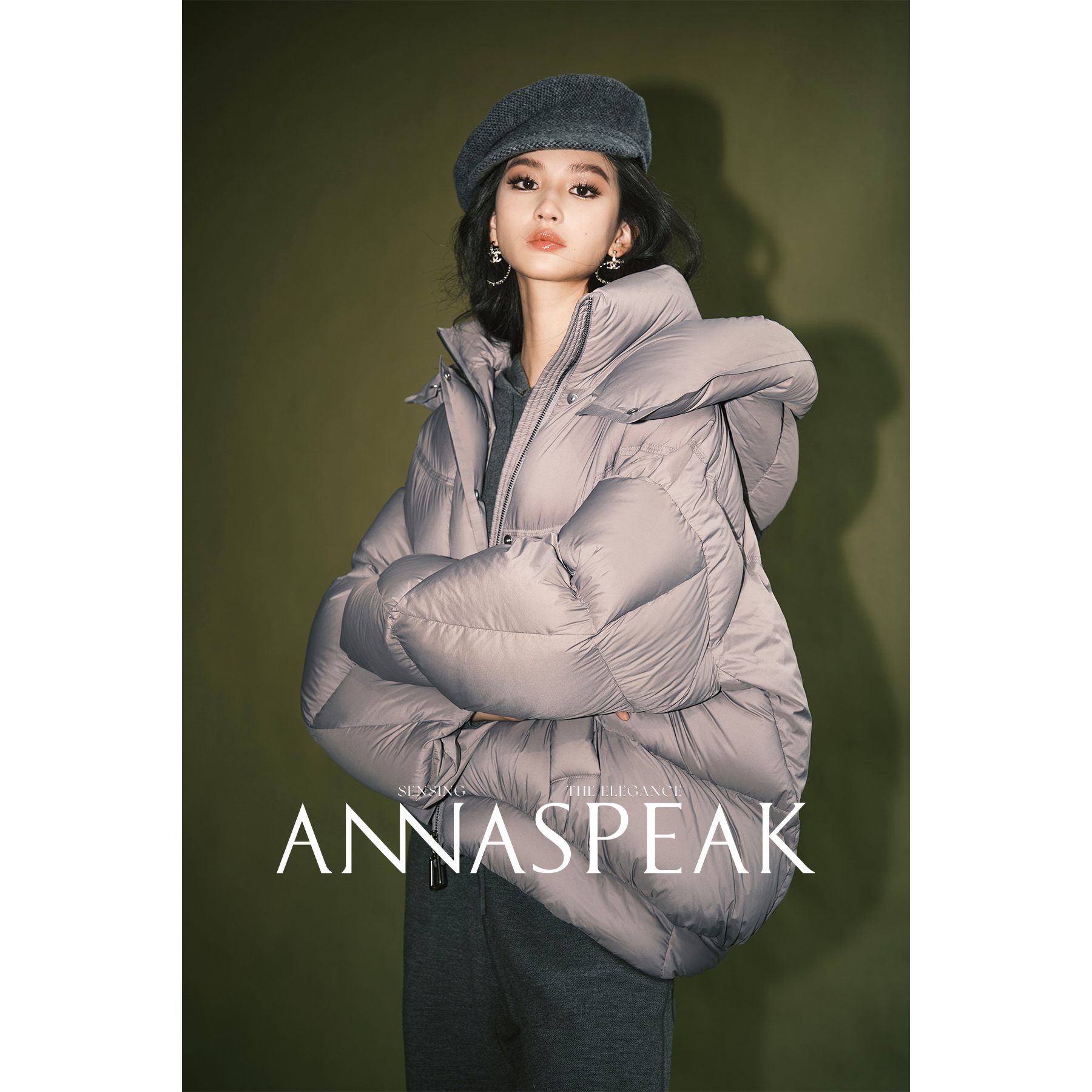 ANNASPEAK 暖冬长纤维白鸭绒立裁短款立领羽绒服AS冬季新款外套女 女装/女士精品 羽绒服 原图主图