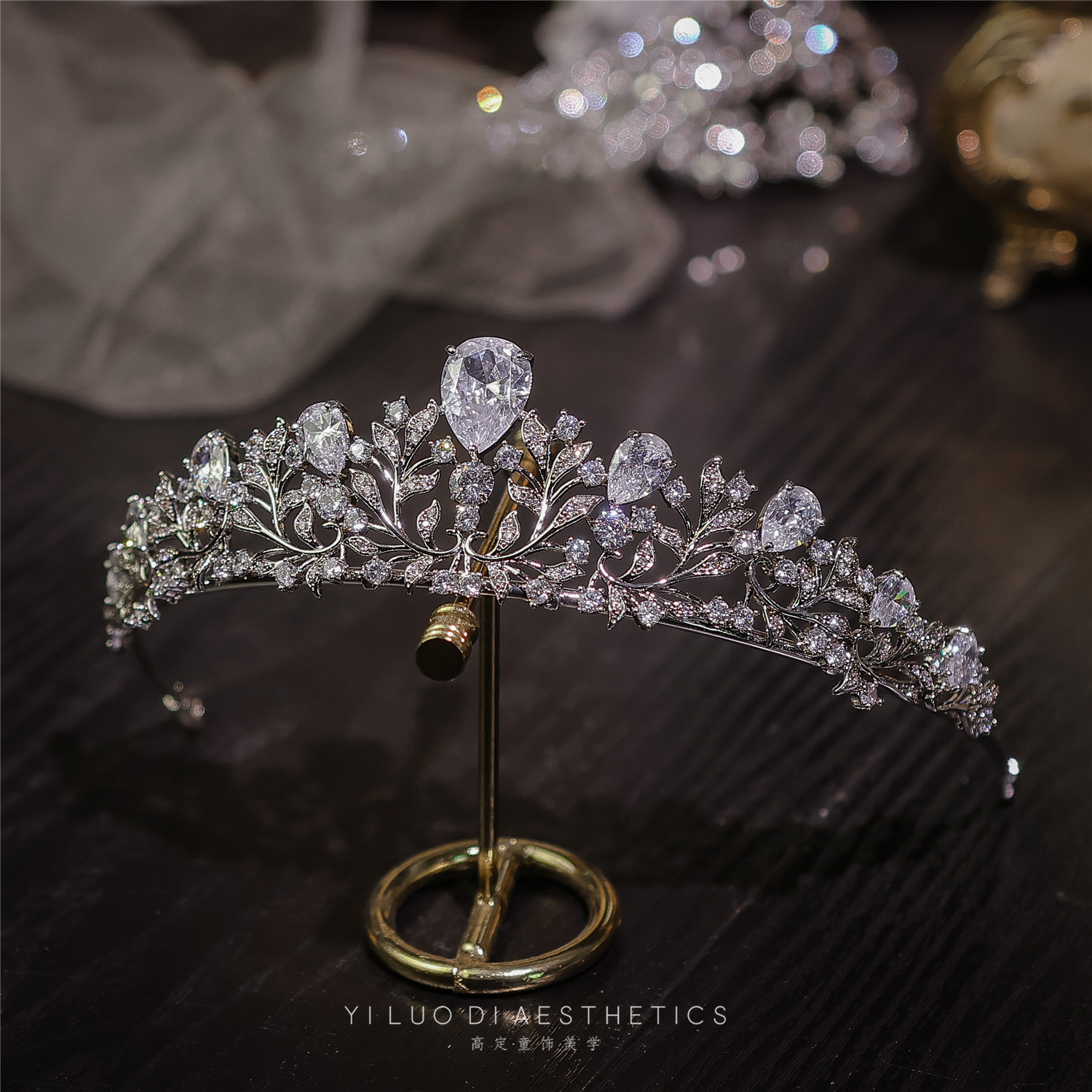 轻奢欧式复古罗马藤曼锆石发饰