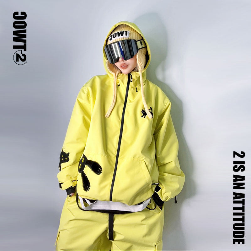 TWOC零下二度品牌26新品防水耐磨透湿保暖单双板情侣滑雪服套装