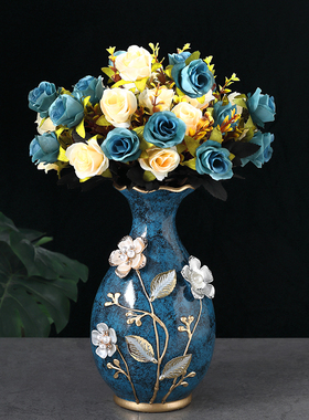 陶瓷花瓶摆件客厅插花轻奢高档客厅干燥花瓶餐桌选玄关瓷器居家摆