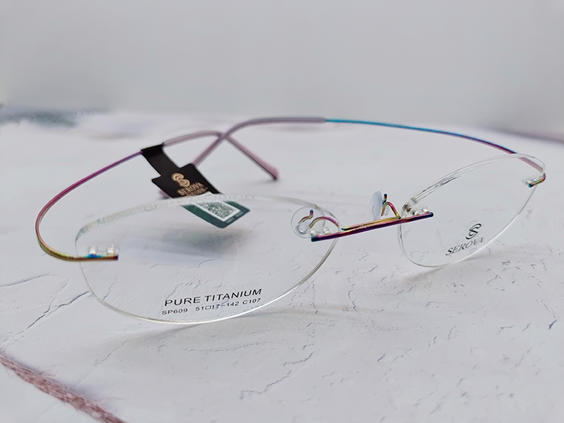 纯钛无框商务时尚款近视眼镜
