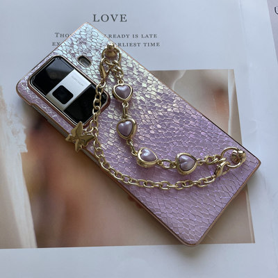 香芋紫适用荣耀Magic VS3折叠屏手机壳手提腕带链条MagicVS2手机保护套V2时尚手链mateX2壳膜一体超薄背壳