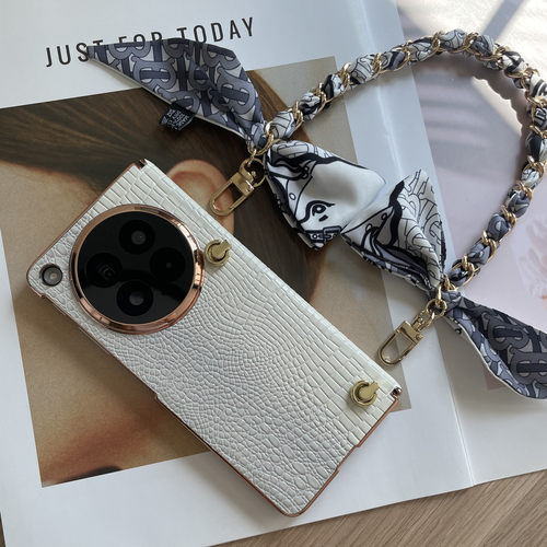 适用OPPO Find N6手机壳真皮中轴铰链时尚手提斜跨长挂绳FindN6折叠屏高级感手机套N6手腕带全包防摔保护外壳