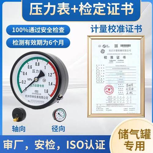 压力表检测合格报告储气罐压力表