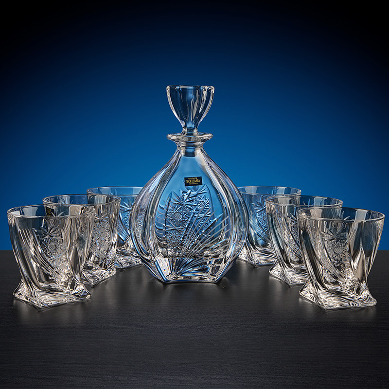 捷克BOHEMIA进口水晶玻璃威士忌杯洋酒杯创意啤酒杯酒瓶酒具