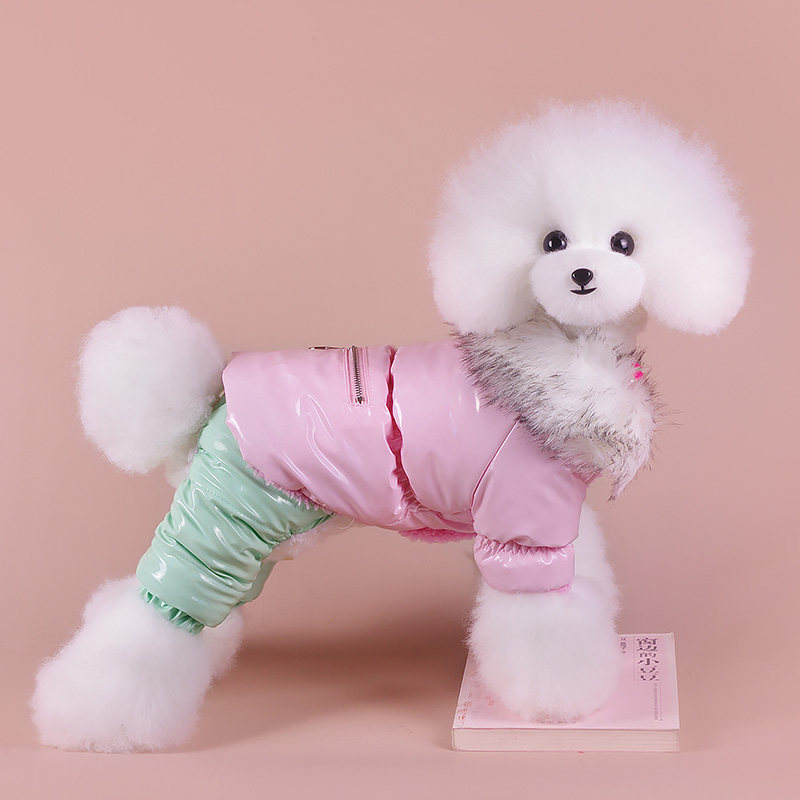 半身狗狗背带裤棉裤秋冬加厚加绒护腿泰迪四脚衣裤子宠物衣服冬装