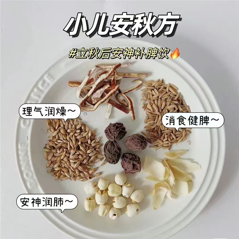 立秋小儿安秋方7付适用小孩烦躁不安睡不好脾气大清热降燥温消积