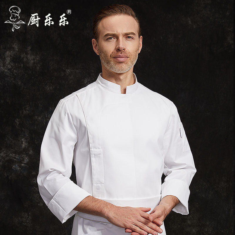 磁力扣厨师工作服厨乐乐高档长袖