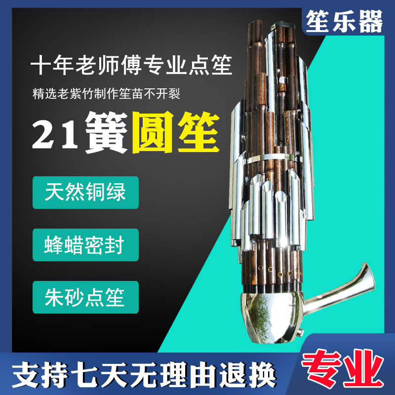 笙乐器专业圆笙21簧高档精品独奏紫竹笙成人初学者入门D调C调