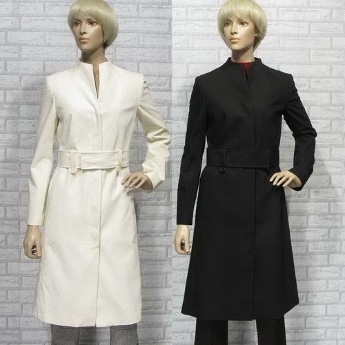 女装米白色黑色风衣专柜正品