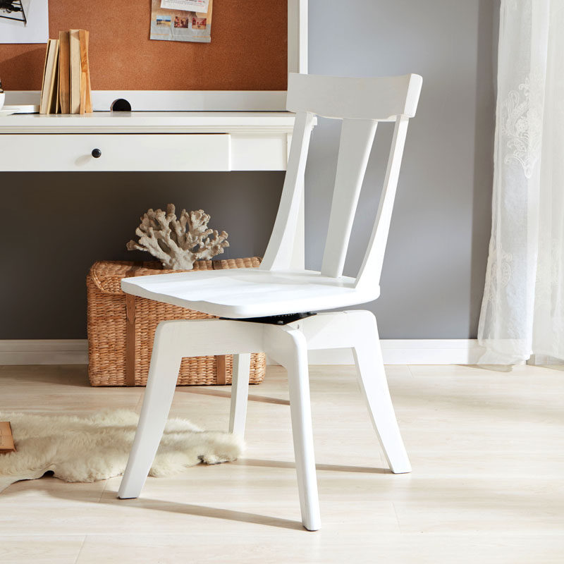 美式乡村红橡木全实木办公椅电脑椅转椅书桌椅可旋转座椅美式家居