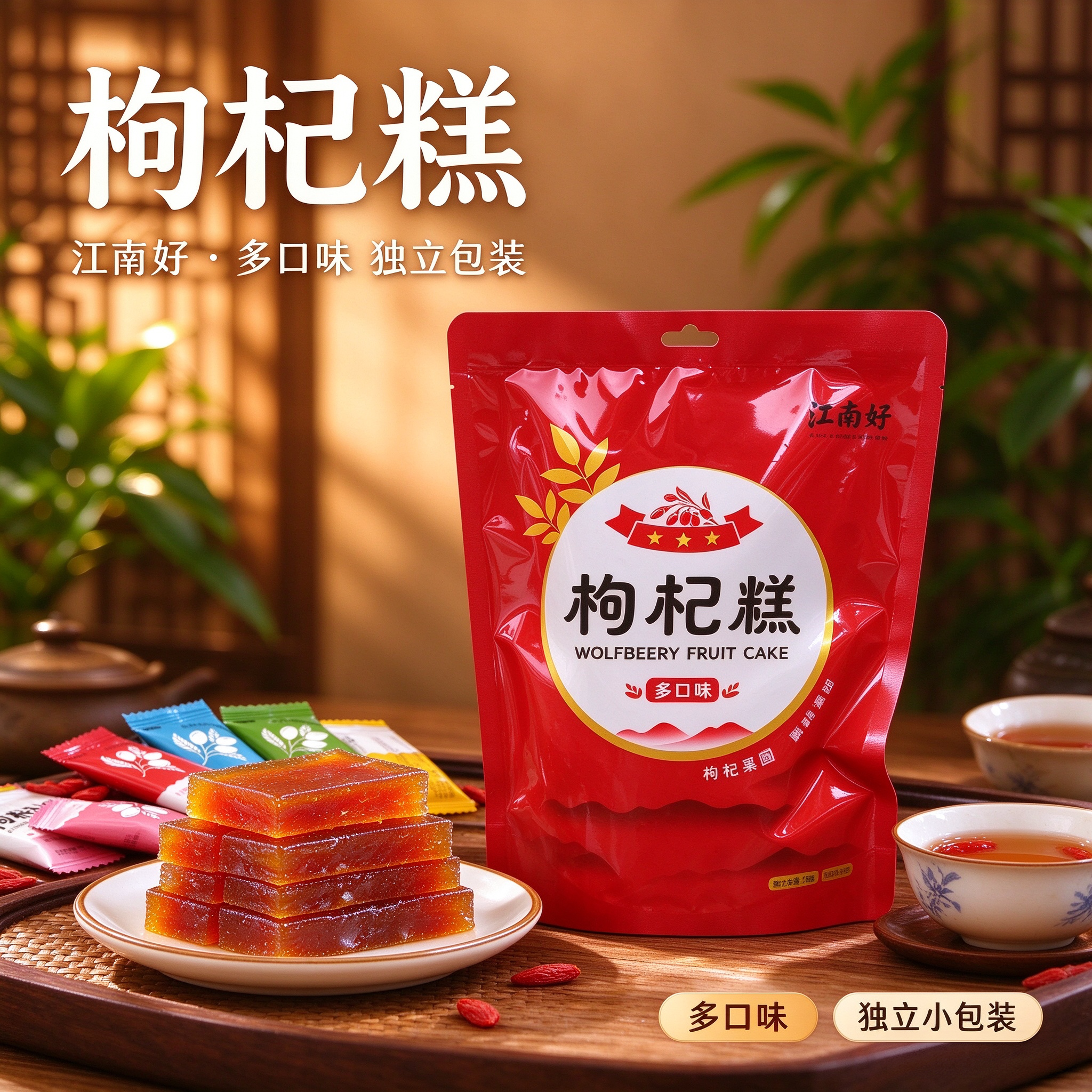 江南好枸杞原浆糕宁夏特产果糕软糖中卫枸杞糕特色休闲小吃