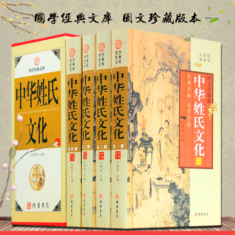 中华姓氏文化 4册 中华姓氏大全集 解读中华百家姓氏等级起源发展文明大观 中国姓名图书 中华姓氏通史 原著正版畅销书籍