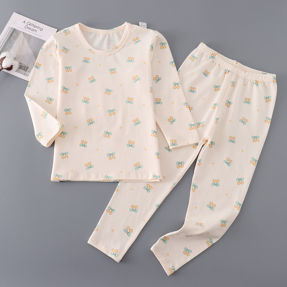 文波女童内衣套装莱卡棉弹力修身儿童秋衣秋裤女孩睡衣春秋款薄款