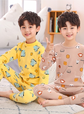 儿童内衣套装男童纯棉睡衣半高领男孩秋衣秋裤中大童棉毛衫裤圆领