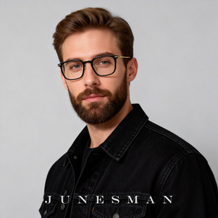 懂得拍！六月男人 宝石花超轻钛合金男士平光镜小圆镜显小脸眼镜