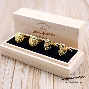 虎狼之师！ 六月男人 手工制 法式袖扣男士袖钉衬衫袖口扣 礼盒装