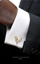 法式 礼盒装 袖 钉 手工制 衬衫 扣男士 六月男人 手雕鹿头