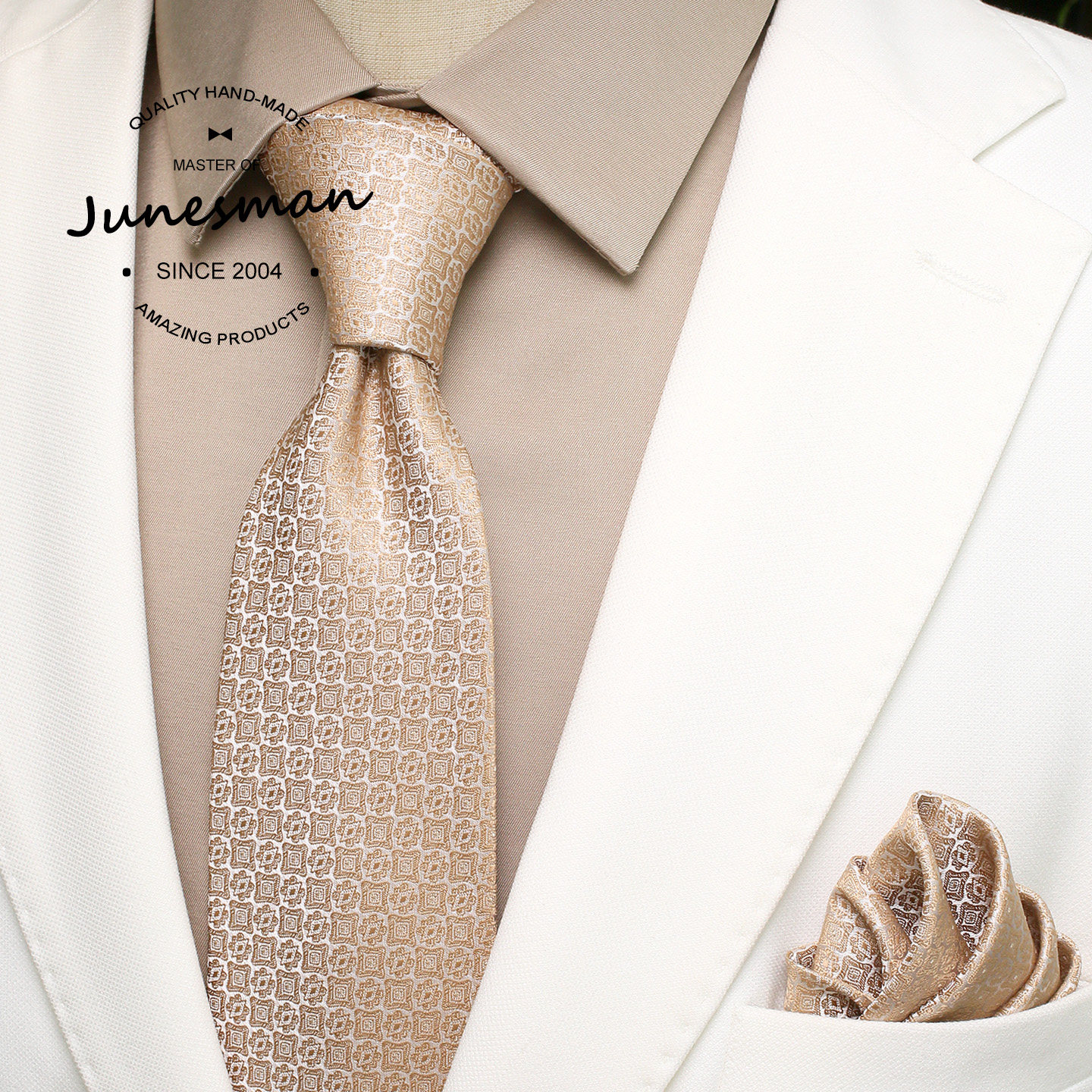 香槟卡其！六月男人 手工制 商务正装仿真丝领带男士口袋小方巾,服饰配件/皮带/帽子/围巾,领带,淘宝优惠券,粉丝福利购,淘宝优惠卷