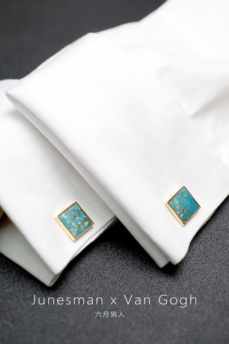 杏花！六月男人 手工制 商务正装法式袖扣男士袖钉衬衫袖口 礼盒