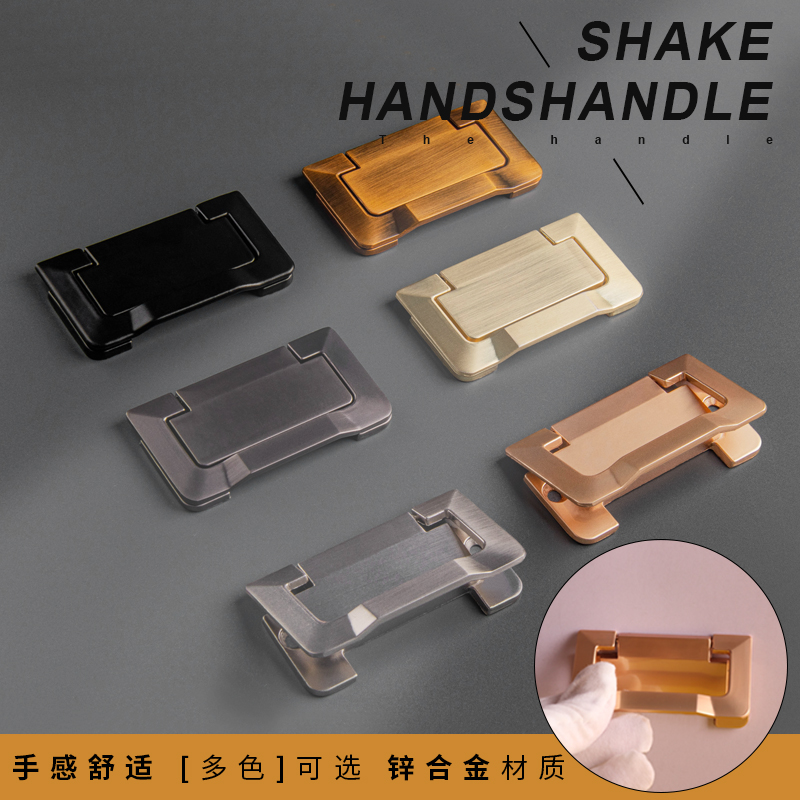 极简约抽屉衣柜门橱柜隐形翻盖单孔门把手锌合金暗扣高档小型拉手