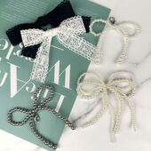 芭蕾风丝带珍珠蝴蝶结双层鞋 饰女款 扣配饰可拆卸百搭 装 蕾丝德训鞋