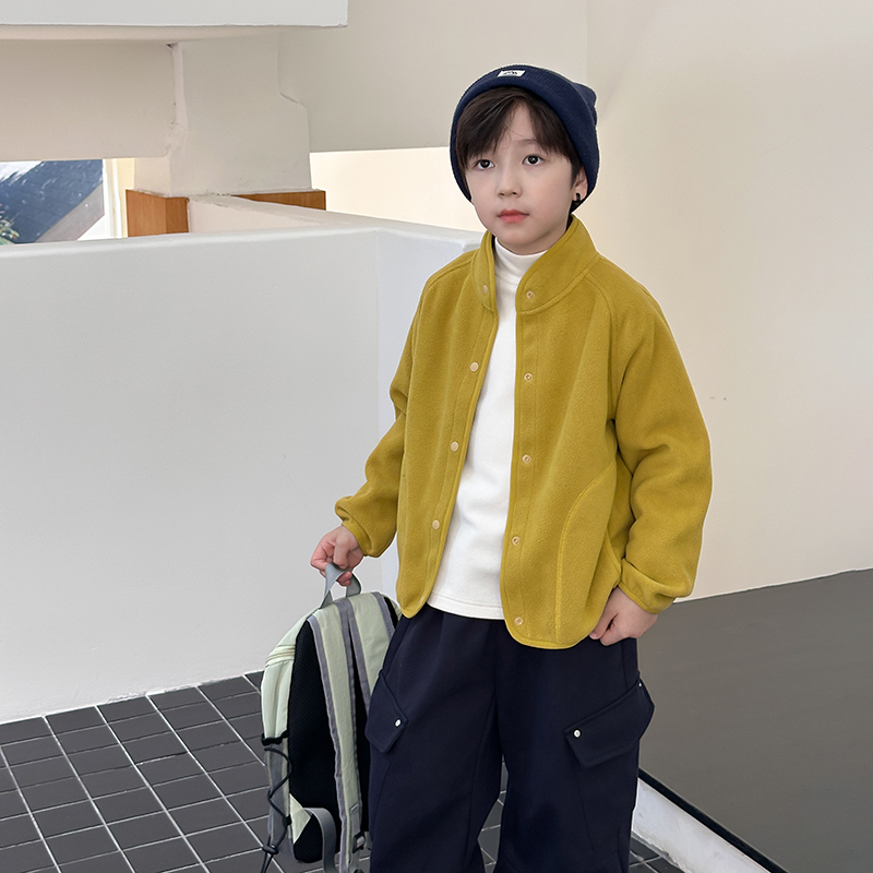 男童加厚秋冬季立领双面绒防静电