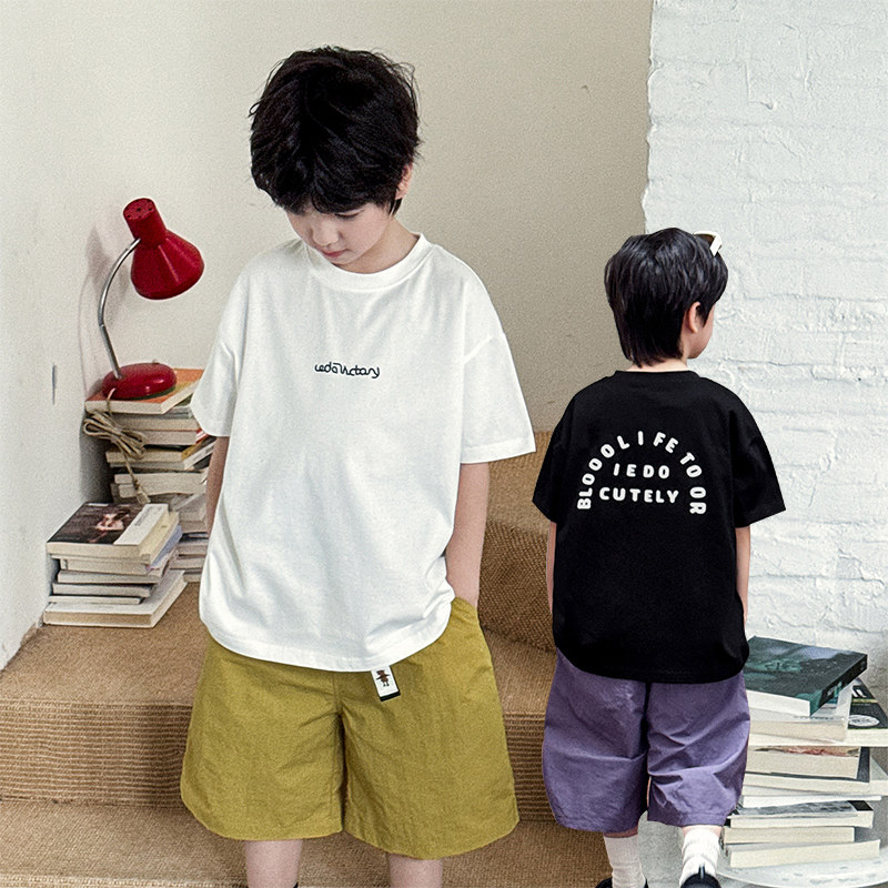 男童短袖T恤2026夏季新款儿童薄款宽松纯棉夏装男宝半袖上衣洋气