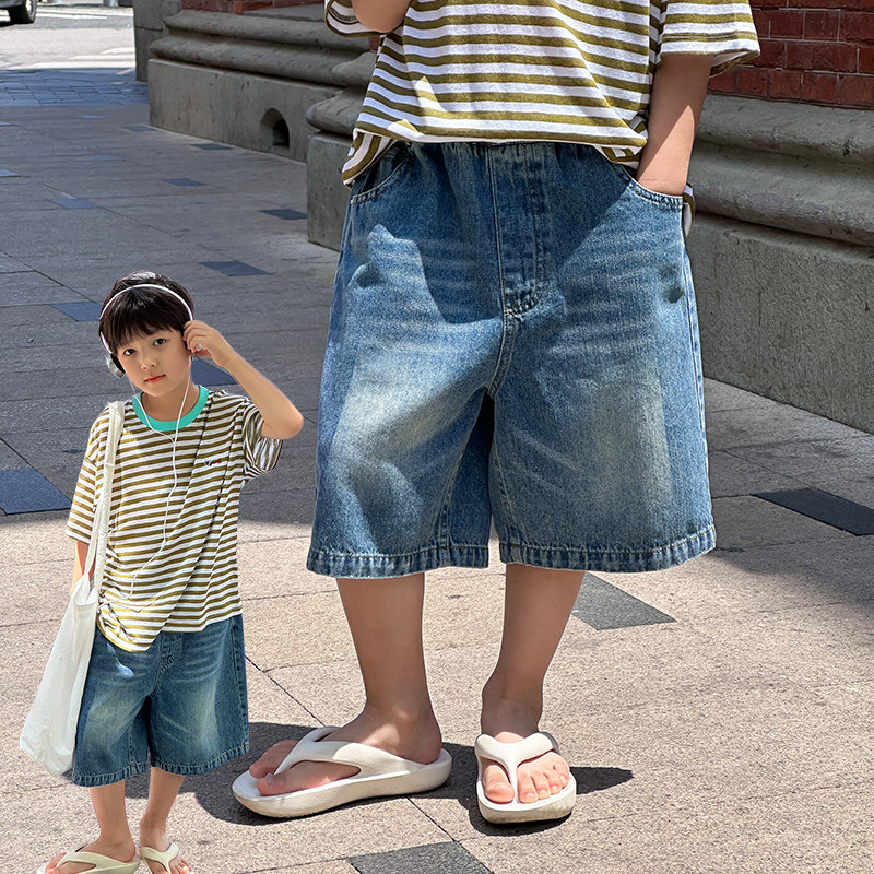 男童短裤2025夏季新款儿童牛仔五分裤做旧百搭宝宝夏装裤子洋气棉