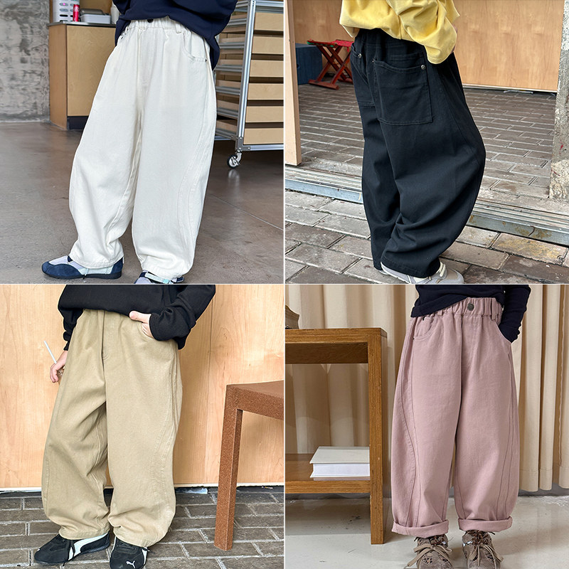 男童裤子2025秋季新款童装儿童弯刀裤韩版休闲裤男宝春秋纯棉长裤