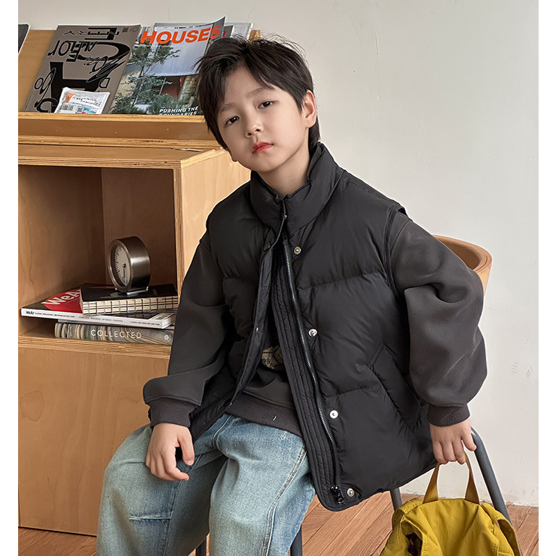 男童羽绒马甲2025秋冬新款儿童90白鸭绒加厚防水背心外套男宝坎肩