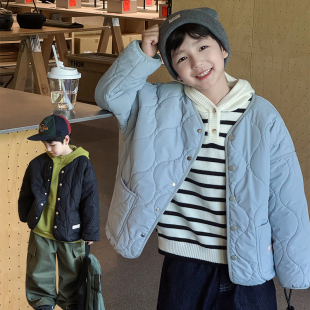 男童棉衣2025秋冬新款儿童轻薄夹棉外套保暖棉服宝宝冬装校服神器