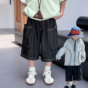 男童短裤2025夏季新款童装工装牛仔裤五分裤百搭儿童夏装裤子洋气