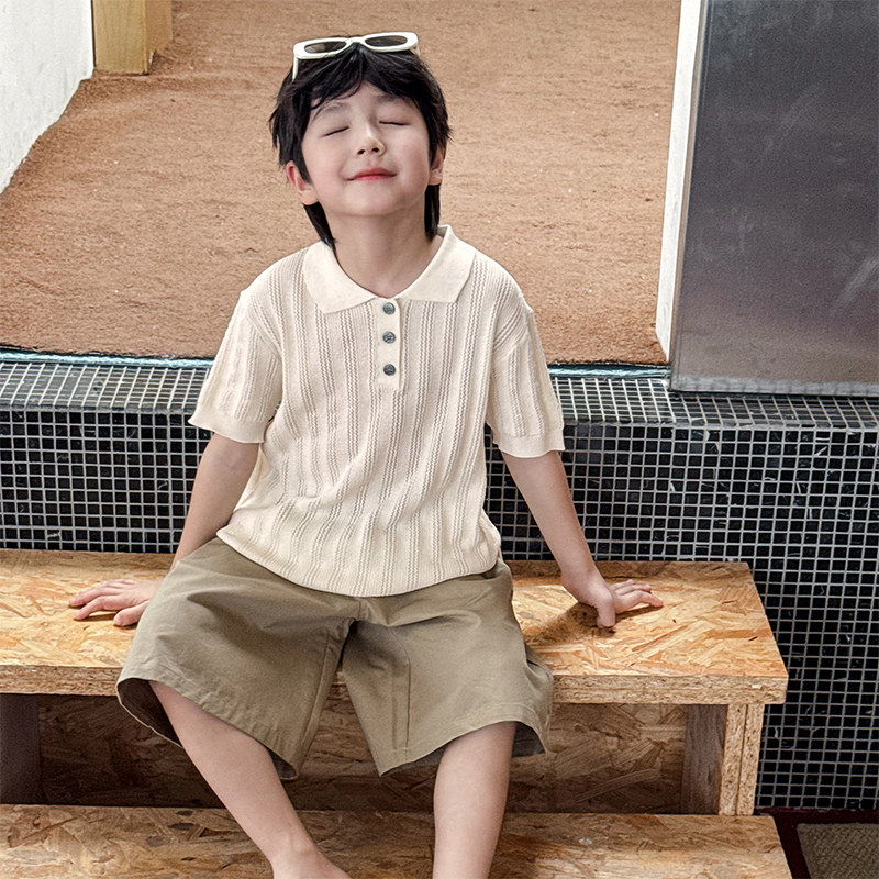 男童短袖T恤2026夏季新款儿童轻薄针织POLO衫冰丝透气上衣夏装潮t
