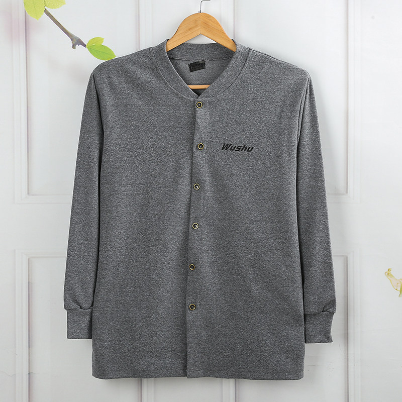 남성용 순면 가디건 가을 옷 중년 및 노년층을 위한 여분의 지방 및 확대 면 스웨터 가을 겨울 속옷 느슨한 가을 옷 무료 배송