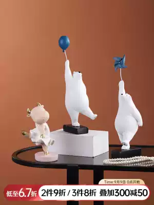 Like a flower blooming cute balloon bear desktop small ornaments wine cabinet decorations modern simple children's room soft dress