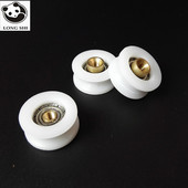 微型铝框小轮 放线钢丝轨道 包胶尼龙塑料轴承滑轮 淋浴房U型凹槽