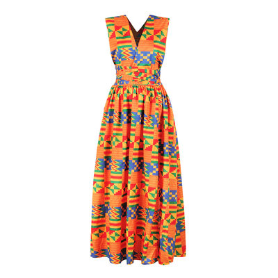 Digital print forked African women's summer 2019 dress非洲裙