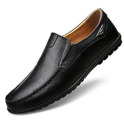 Genuine Leather Men Summer Driving Shoes Loafers Plus Size