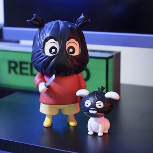 小白周边公仔可爱搞怪桌面打劫蜡笔小新手办摆件玩偶玩具生日礼物