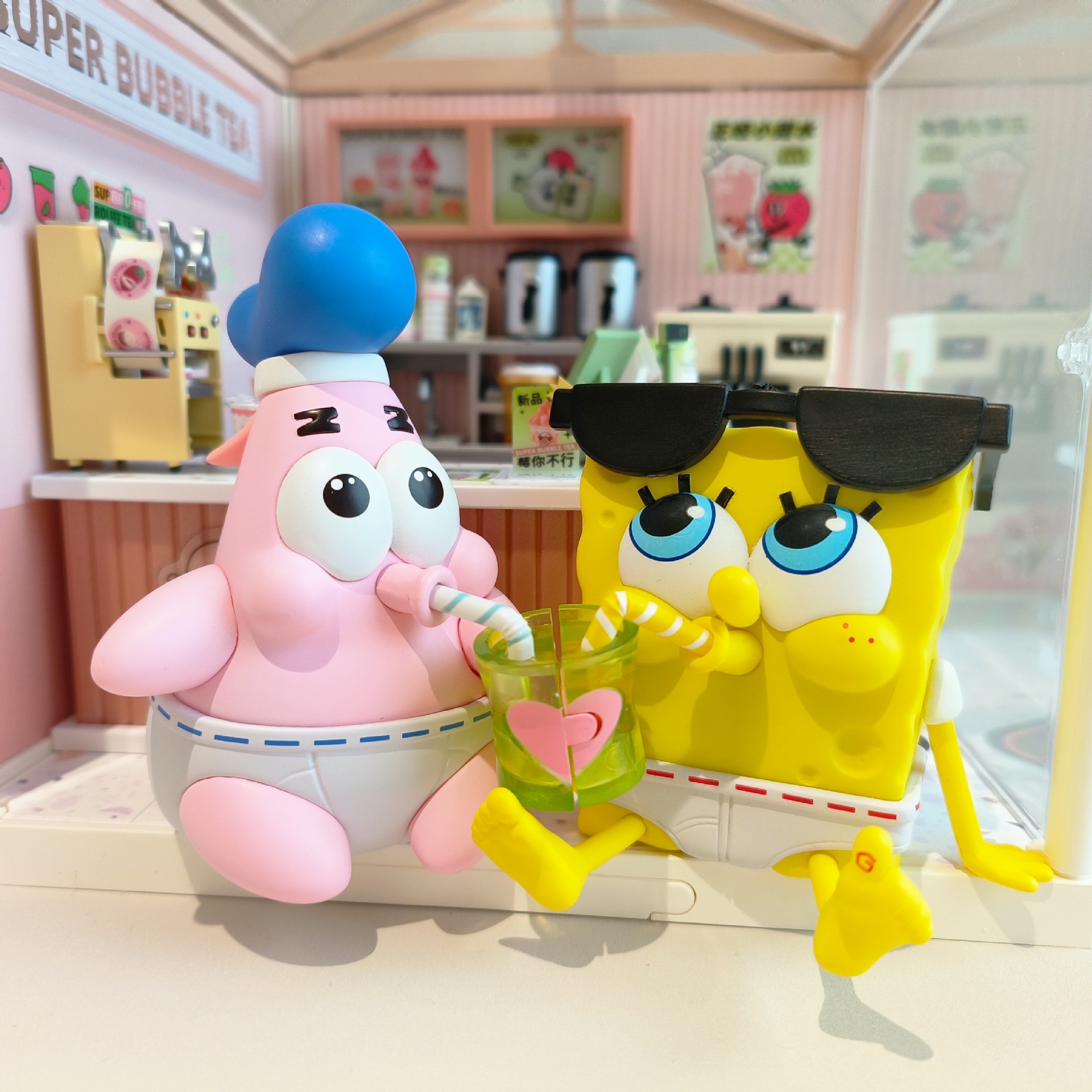 海绵宝宝可爱创意礼物车载摆件手办潮玩6款海绵宝宝派大星cp公仔